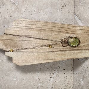 Copper Wire Wrapped Stone Pendant